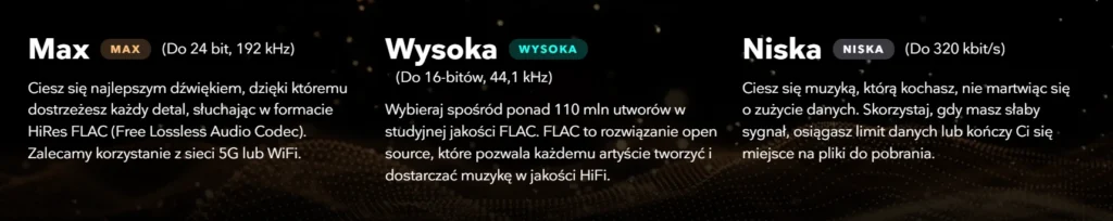 tidal jakość dźwięku