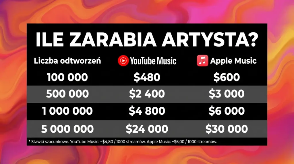 Apple Music czy YouTube Music – co lepsze w 2026 roku? 3 Apple Music czy Youtube Music - zarobki